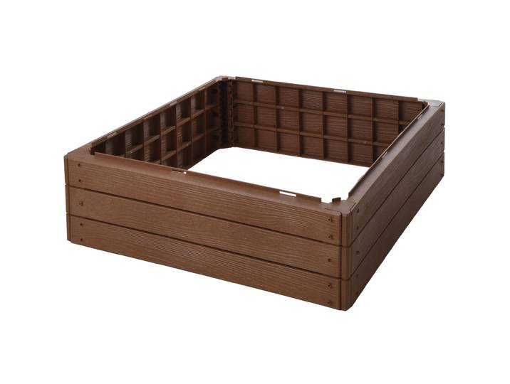 Gartenbeet-Rahmen, quadratisch, braun, 75,6 x 75,6 x 25 cm