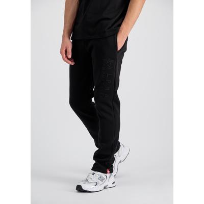 Jogginghose ALPHA INDUSTRIES "Embroidery Jogger", Herren, Gr. M, Normalgrößen, schwarz, Obermaterial: 80% Baumwolle, 20% Polyester, Hosen Jogginghose