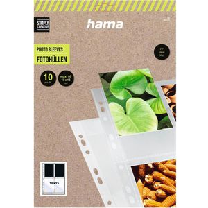Hama Fotohüllen 9777, 10 x 15cm, A4, 10 Hüllen für je 8 Fotos, Hochformat, klar