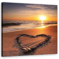 WANDBILD herz liebe sonnenuntergang