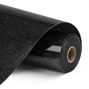 LOKLiK Bügelfolie Plotterfolie, Glitzer, schwarz glitzernd, auf Rolle 30,5 x 90 cm