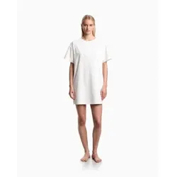 Emporio Armani für Damen. EW004078_AF20244 Einfaches weißes Kleid (XS), Lässig, Baumwolle, Strandbekleidung, Kurzarm