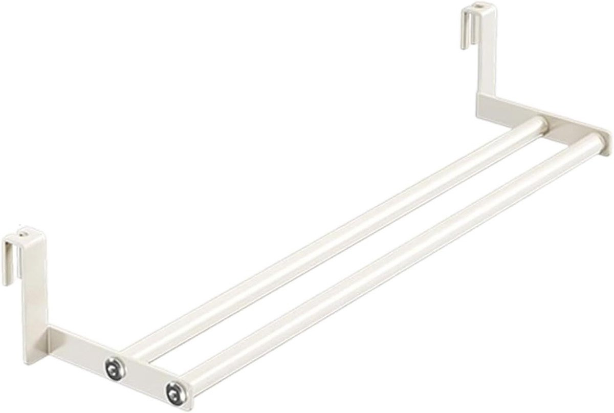 Mat zwart wandrek en handdoekhouder voor kleding en badkamer, Breedte: 58 cm