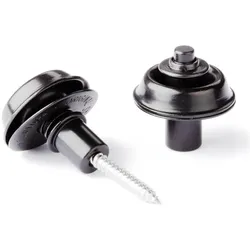 Dunlop Straplock System Flush Mount, Gitarre Zubehör, Schwarz