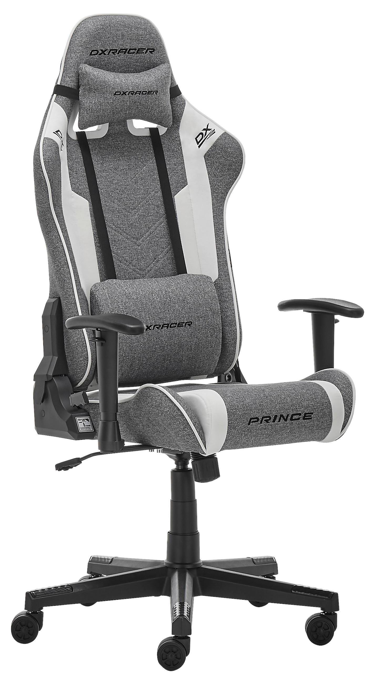 Dxracer Gamingstuhl Prince in Grau/Schwarz/Weiß