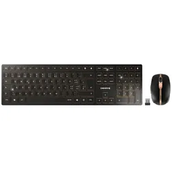 CHERRY DW 9100 SLIM Tastatur Maus enthalten Universal RF Wireless + Bluetooth QWERTZ Schweiz Schwarz