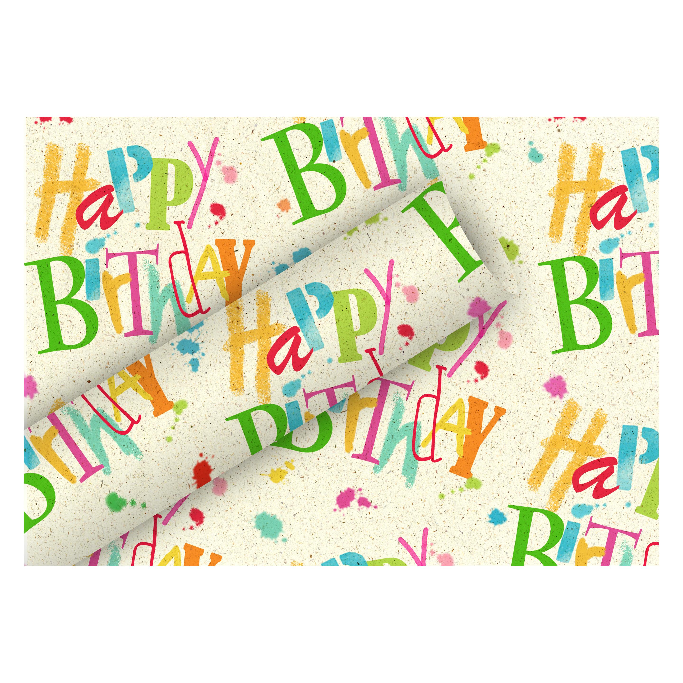 Braun + Company Geschenkpapier-Rolle By Nature Graspapier Birthday Dance (1x) (1357-22412)