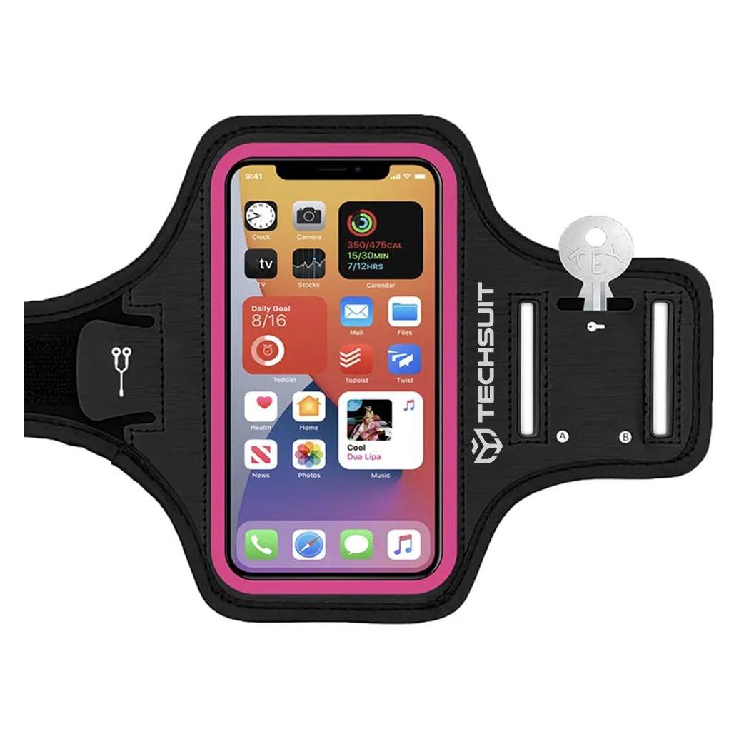 Techsuit - Sports Armband (TH20) - with Velcro, for Phones, max 6.8" - Pink (56342704)