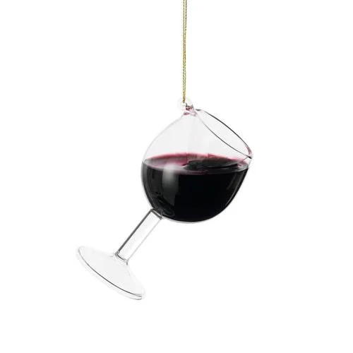 Mica Decorations kerstornament wijnglas - rood