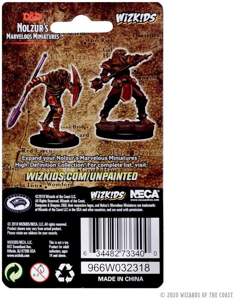 Dungeons & Dragons Dragonborn Male Fighter with Spear Unpainted Miniature by Wiz Kids LLC - Official Nolzur’s Marvelous Miniatures Range - Ages 14+