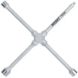Hazet, Pannenhilfe, Kreuzschlüssel 715-01 ∙ Aussen Sechskant Profil ∙ 17 x 19 x 22 x Aussenvierkant 12,5 = 1/2 Zoll...