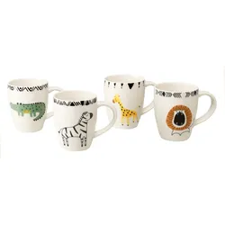 creaTable Kaffeebecher 4er-Set SAFARI - B/H/T ca. .20x.15x3.15