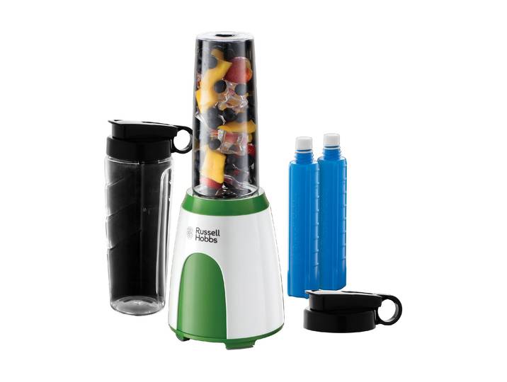 RUSSELL HOBBS Smoothie-Maker Maker Explore Maker Mix & Go Cool , grün (grün, weiß), Zerkleinerer, Smoothie-Maker