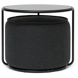 Softline Beistelltisch mit Hocker Tom Tisch schwarz, Designer Sascha Sartory, 37 cm