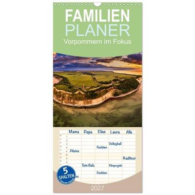 Familienplaner 2027 - Vorpommern im Fokus mit 5 Spalten (Wandkalender, 21 x 45 cm) CALVENDO