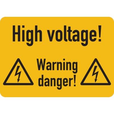Warnschild, High voltage!, Folie - ISO 7010 - 105x74 mm Folie selbstklebend