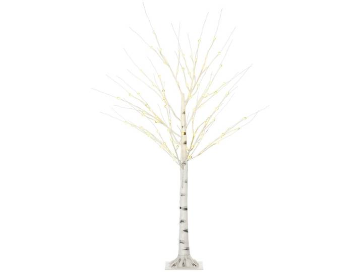 150 cm Kunstbirke Kunstbaum mit LED-Beleuchtung für Weihnachten Ostern Warmweiß