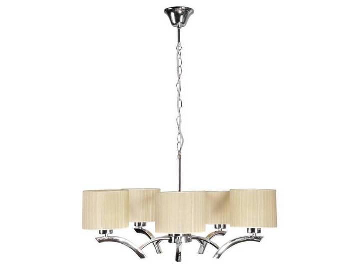 Pendelleuchte Draga, Creme, Chromfarben, Metall, 58x95x58 cm, RoHS, Europäischer Sicherheitsstandard, einfach zu transportieren, Lampen & Leuchten, Innenbeleuchtung, Hängeleuchten, Pendelleuchten