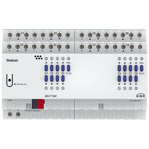 Theben Schaltaktor JM 8 T 24V KNX, 4940265, für Rollladen, 8 Kanäle, bis 6 Ampere, für Hutschiene, KNX