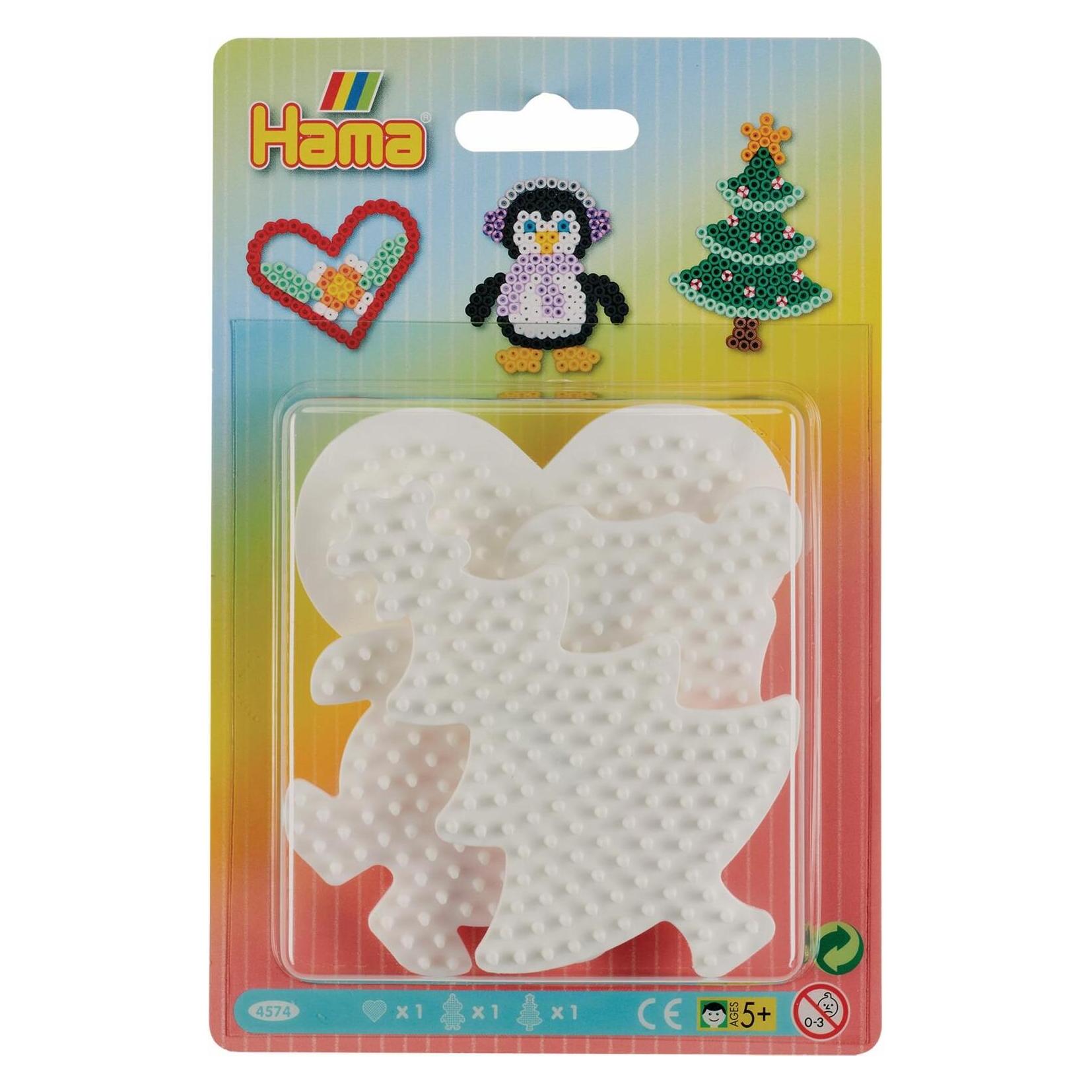 Hama Perlen Strijkkralenbordjes - Hart, Pinguin, Boom (384574)