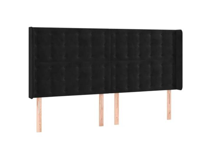 vidaXL Kopfteil mit Ohren Schwarz 183x16x118/128 cm Samt