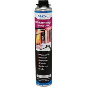 Beko Bauschaum 280 753P, B1, 1K, Montageschaum, für Schaumpistole, hitzebeständig, 750 ml