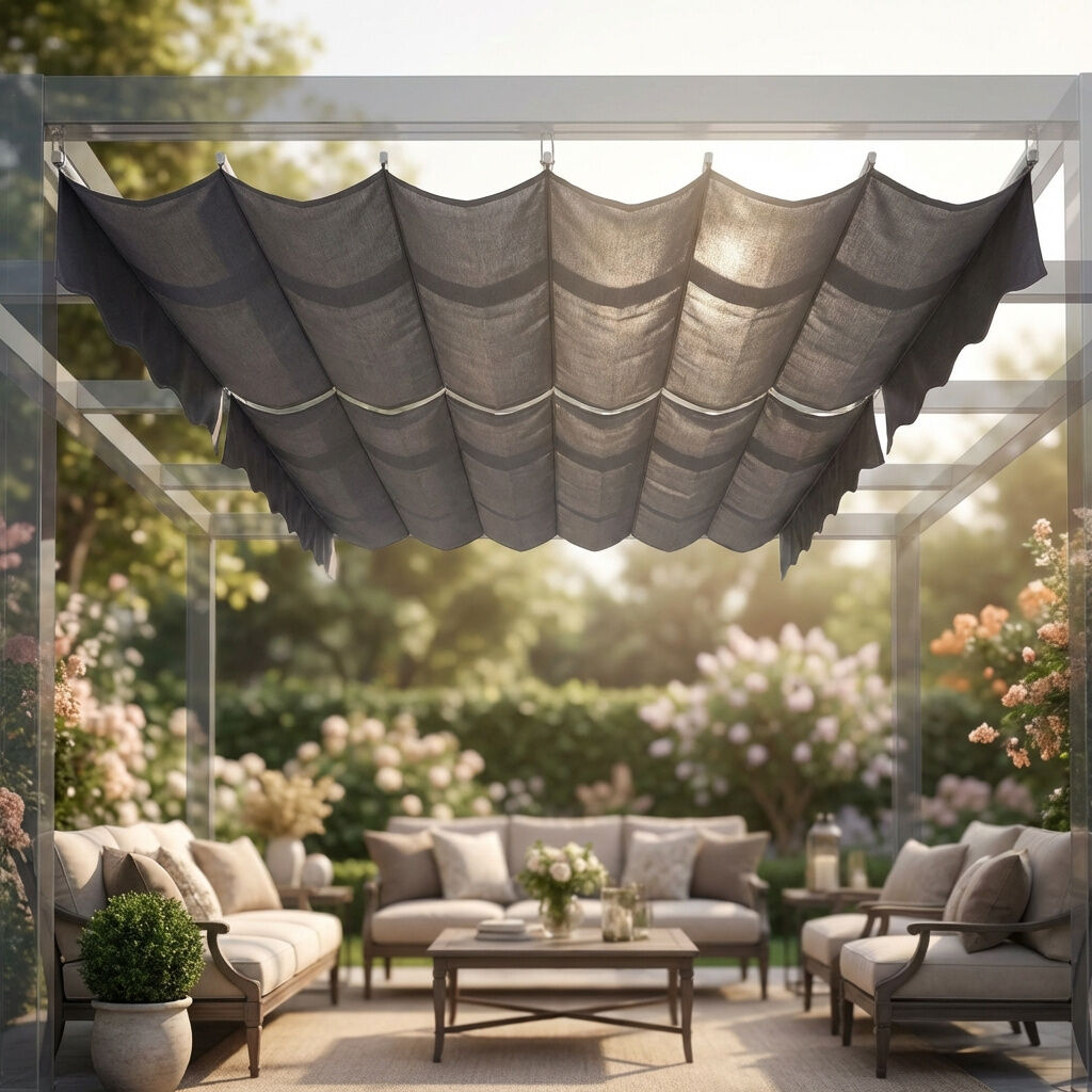 vivagarden Ga802097 Telo Copertura Per Pergola Jan 3x3 Mt Colore Grigio - Ga802097