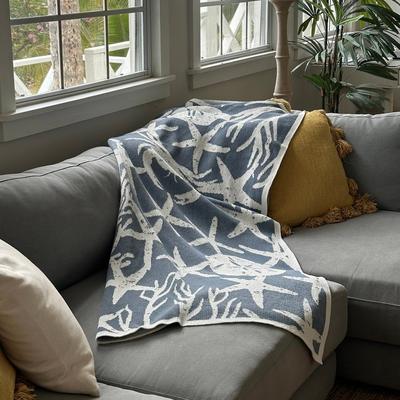 In2Green Coastal Marine Life Knit Throw