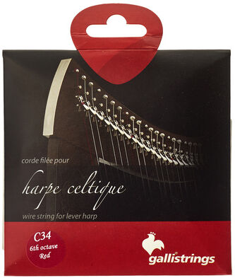 Galli Strings Lever Harp Bass Wire C34 Rot