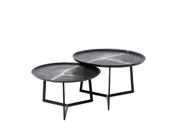 Ensemble de 2 tables basses en métal noir