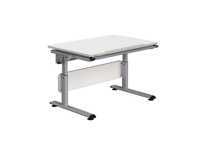 Paidi Jugendschreibtisch, Silber, Weiß, Metall, rechteckig, Kufe, 70x53-79x105 cm, Arbeitszimmer, Schreibtische, Jugendschreibtisch & Kinderschreibtisch