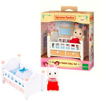 Sylvanian Families - Schokoladenhasen Baby mit Babybett, Konstruktionsspielzeug