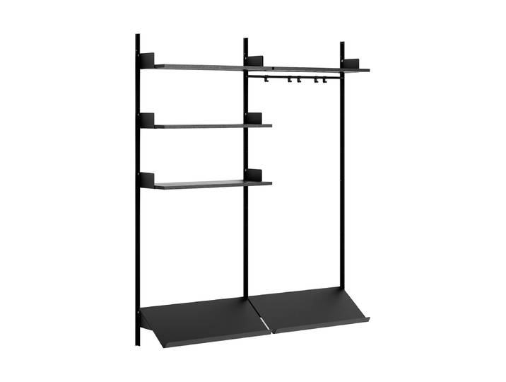 Modulare Design Wandgardarobe „New Works Wardrobe III“ Eschenholz / Schwarz