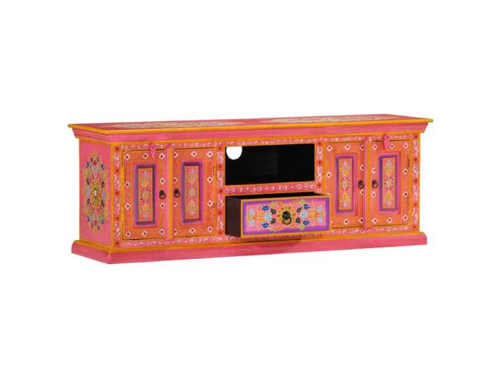 Meuble TV Table TV - rose 110x30x40 cm - bois massif de manguier LL215334