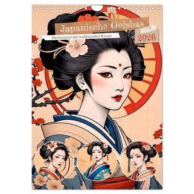 Japanische Geishas (Wandkalender 2026 DIN A4 hoch), CALVENDO Monatskalender