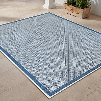Dream Decor Rugs Samantha Kimberly Blue Ivory Indoor Outdoor Area Rug