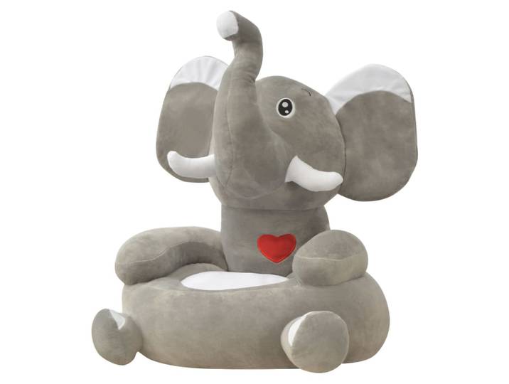 vidaXL Plüsch-Kindersessel Elefant Grau