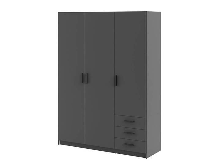 Drehtürenschrank Okacheve - 147 cm 147 x 200 x 50cm Grau/Anthrazit