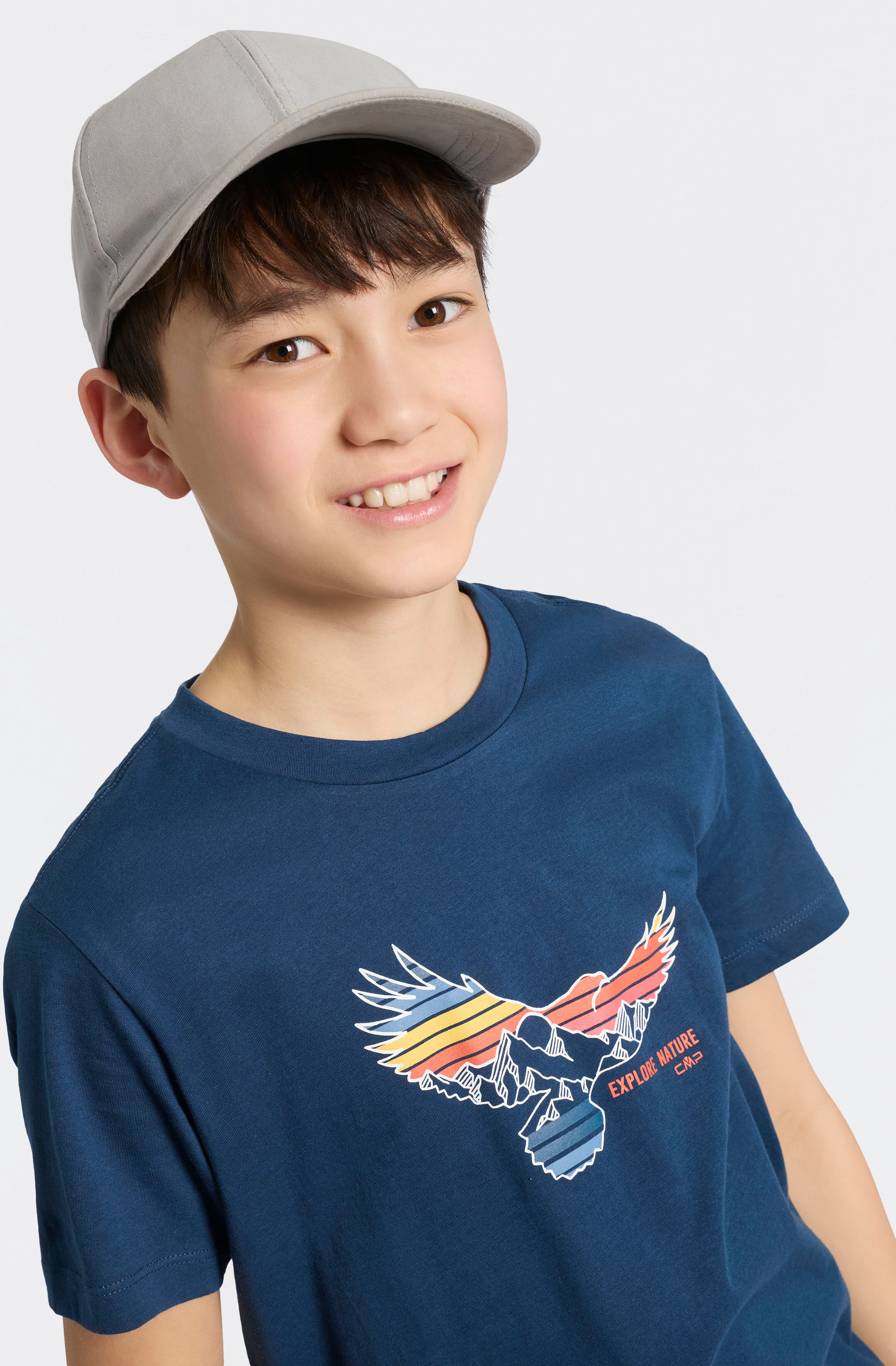 T-Shirt CMP, Jungen, Gr. 152, blau (midnight), Obermaterial: 100% Baumwolle, Rundhals, Shirts T-Shirt, für Kinder, Kurzarm, mit Rundhalsausschnitt, aus Baumwolle midnight 152
