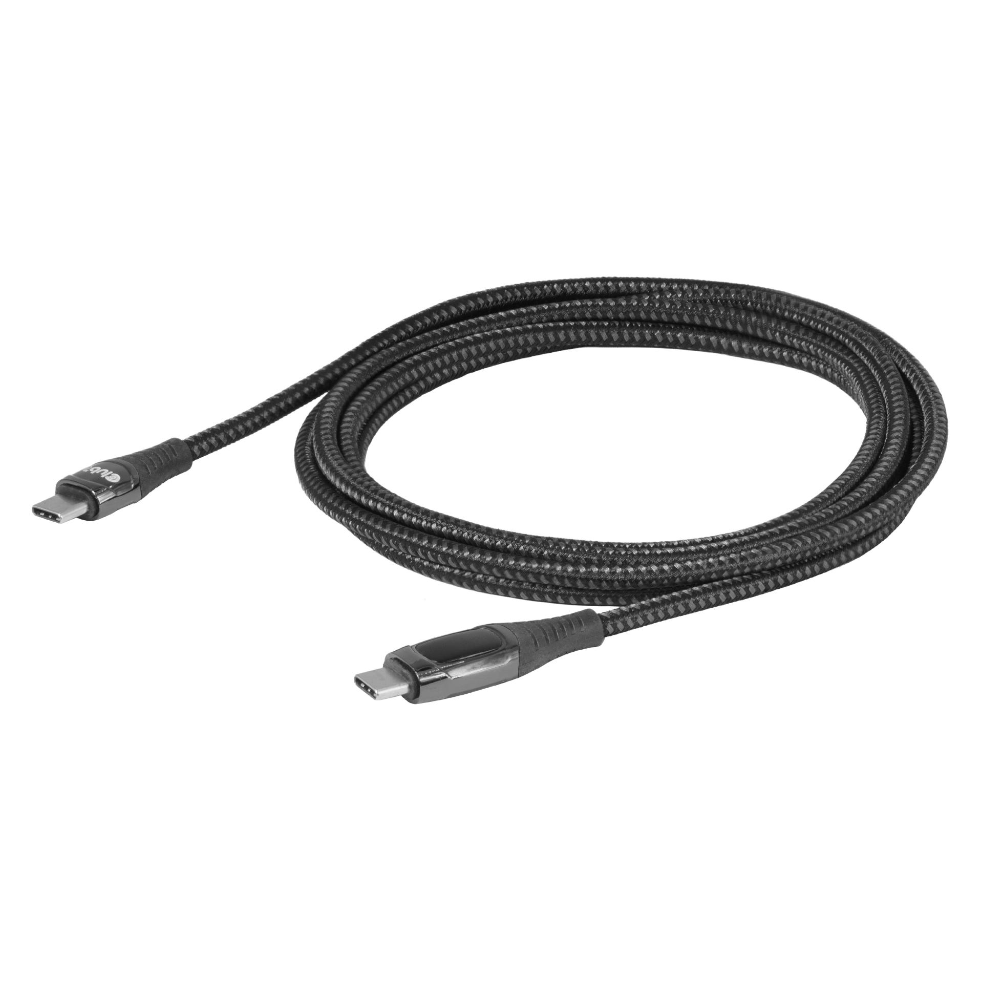 Club 3D Club3D USB-C Sicherheitsladekabel 240W 2m Lade-Display St/St retail (2 m, 240 W) (CAC-2508)