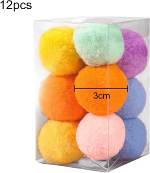 Inspire Curations Soft Pom Pom Cat Toy Balls Lightweight Interactive Play Balls For Cats & Kittens a