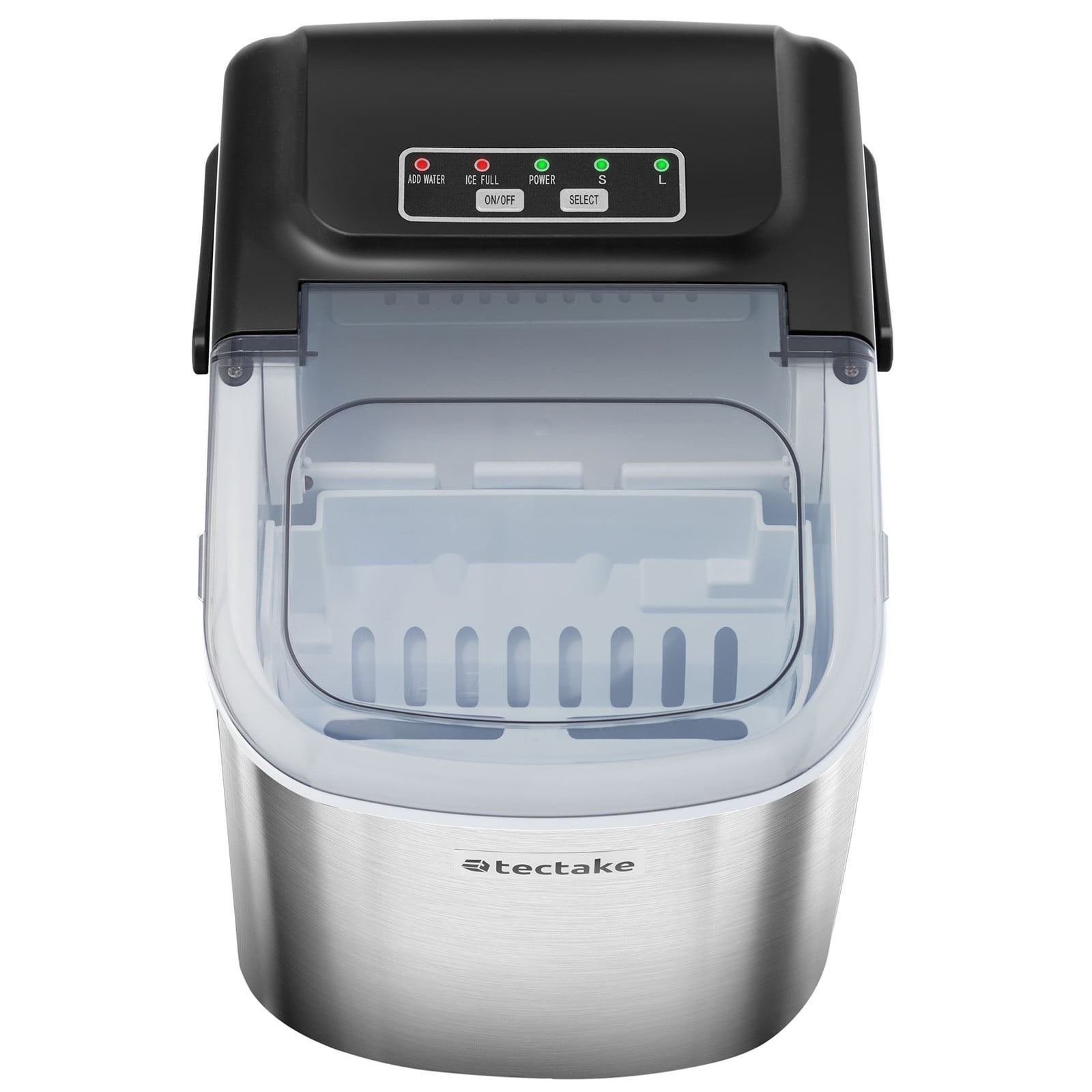 TecTake Ijsblokjesmachine Arctic, 1,2 l, 2 ijsblokjesformaten - zilver