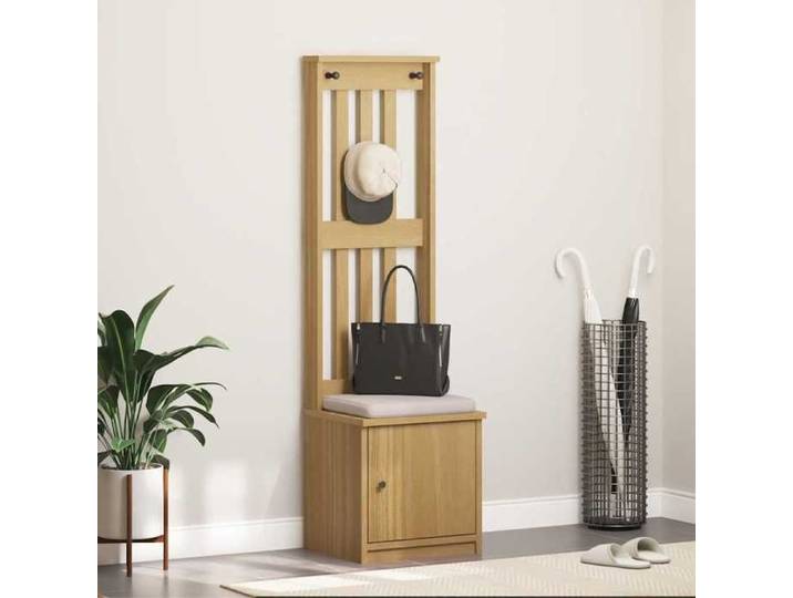 SARAZYJ@Banc d'entrée Banc du couloir - SOLOMON - Portemanteau SANDNES 45x40x159 5 cm bois massif pin Home927735
