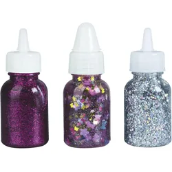 5x Knorr Prandell, Künstlerfarbe + Bastelfarbe, Glitterfarbe Glue Set 3x30ml Spring (30 ml)