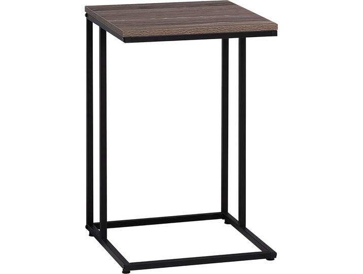 BELIANI Beistelltisch Braun Schwarz U Form Holzoptik Quadratisch Industriell