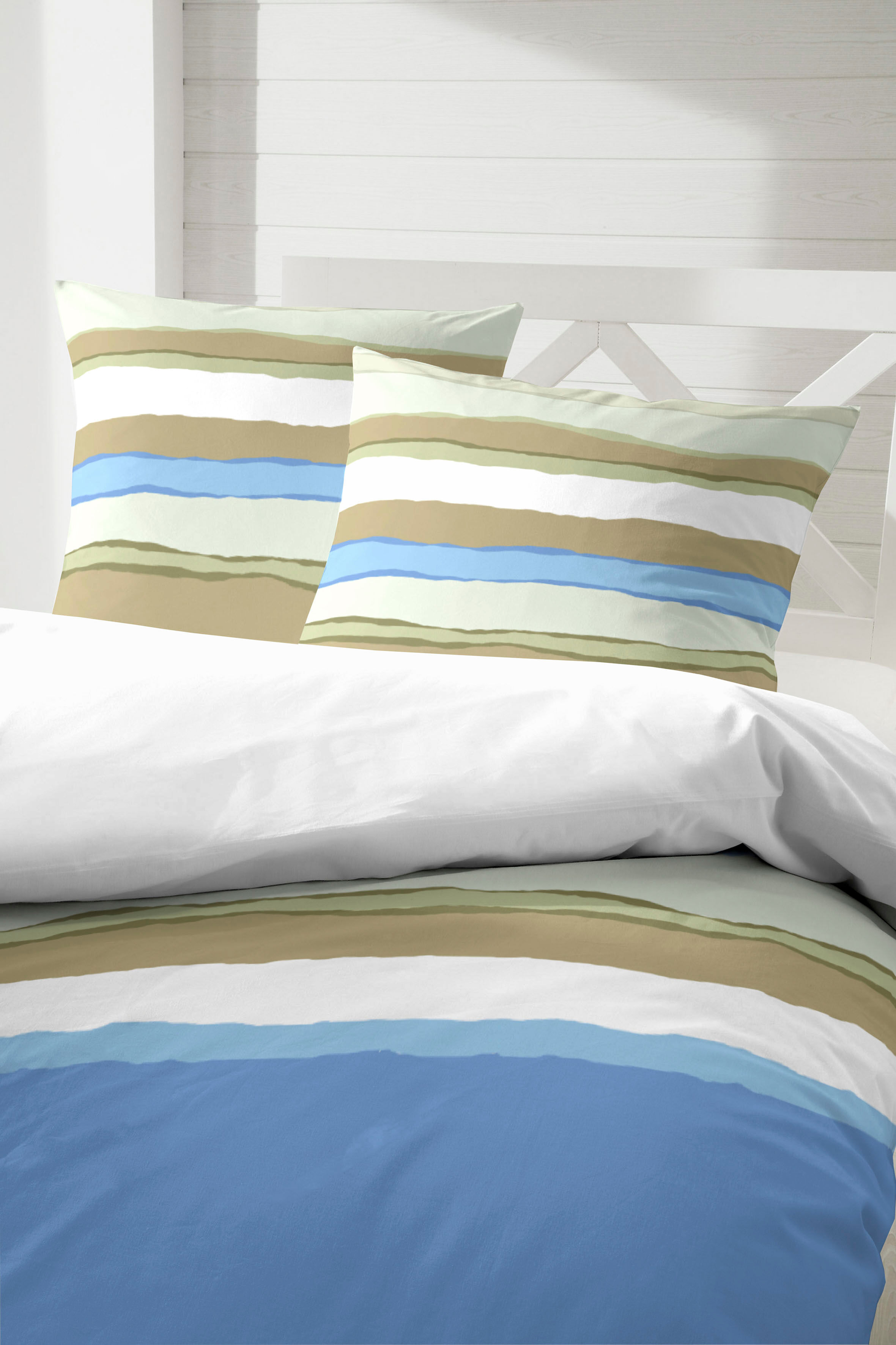 Bettwäsche PRIMERA "Renforce Bettwäsche Slushy", blau, B/L: 135cm x 200cm, 1 Stk., 1 Stk., Renforcé, B/L: 80cm x 80cm, 2 Stk., Renforcé, Obermaterial: 100% Baumwolle, Bettwäsche, Bettwäsche, mit spannenden Verläufen blau B/L: 135cm x 200cm, 1 Stk., 1 Stk.