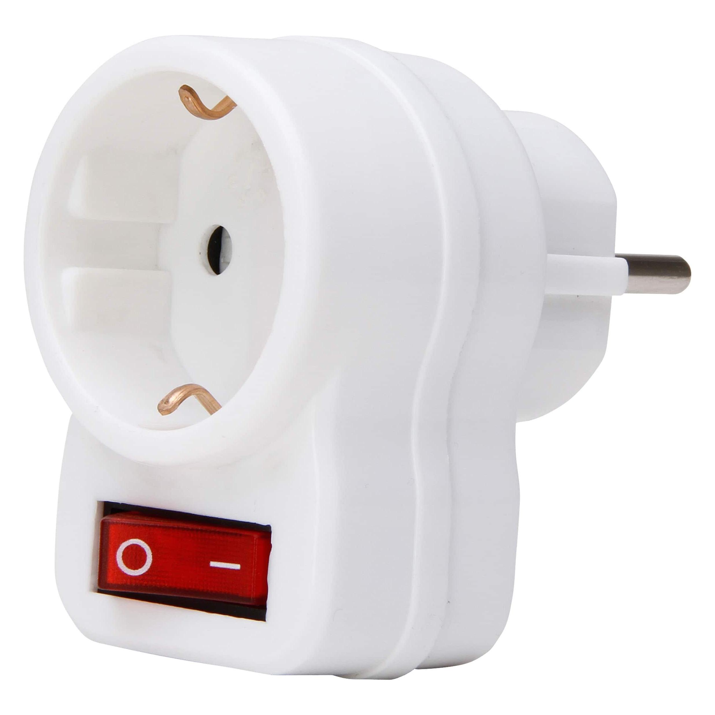 Kopp Zwischenstecker mit Schalter, 1 Stück, arktis/weiss, 470112003 (470112003)
