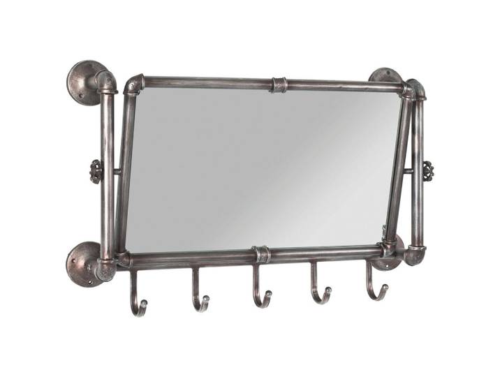 Wandgarderobe, Anthrazit, Metall, Glas, 75x45x16 cm, Garderobe, Garderobenpaneele, Wandgarderobe