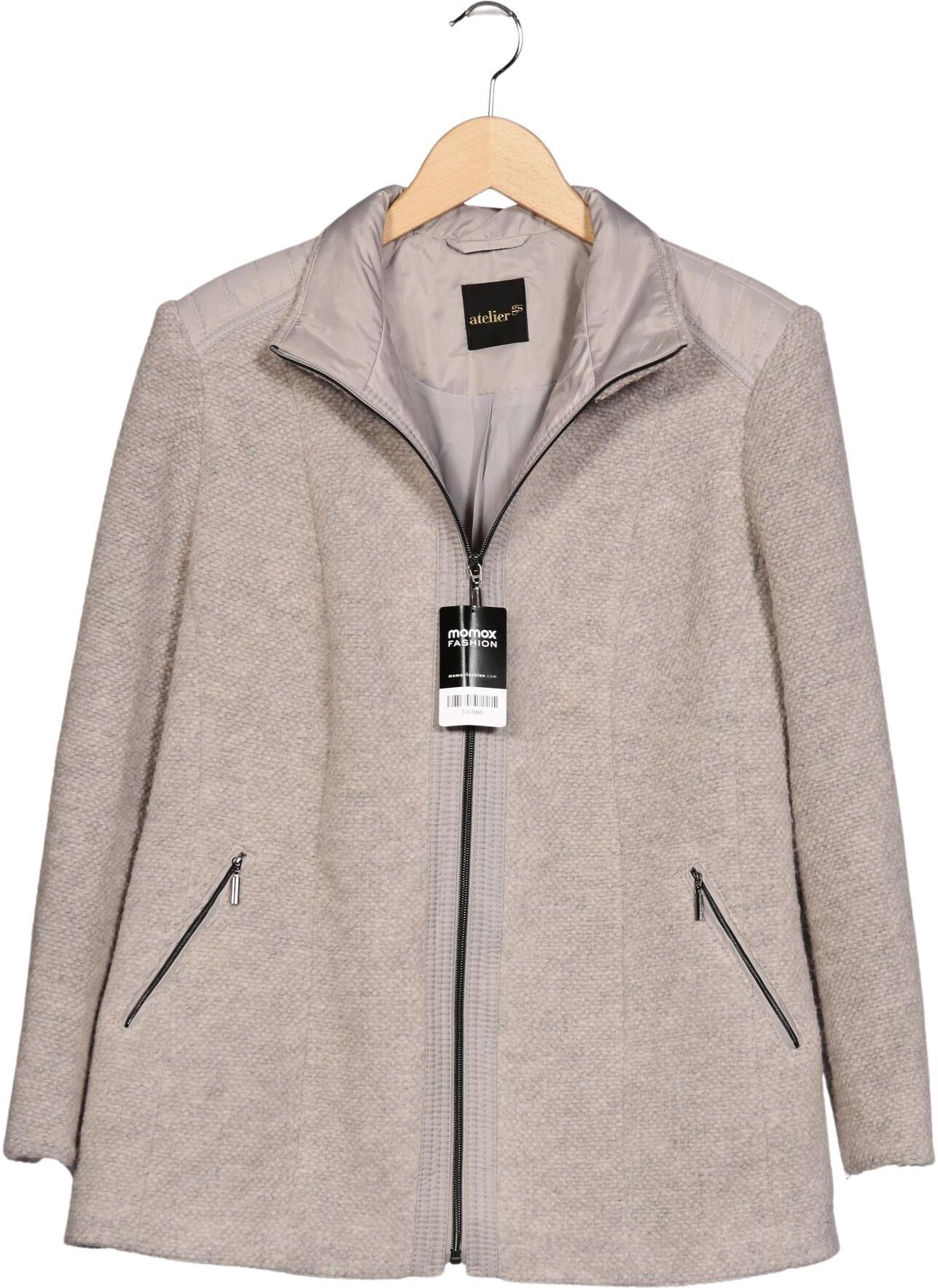 Atelier Goldner Schnitt Damen Jacke, Grau, Gr. EU 48, Wolle / Synthetik - Second Hand