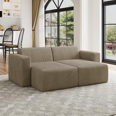 DREAMSIDEA Indoor Modern Corduroy Chaise Lounge Couch